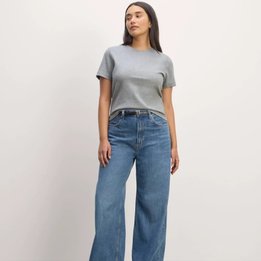 Everlane The Dream Tee Heather Gray Short Sleeve Tee Large Staple Elevated - Picture 2 of 10